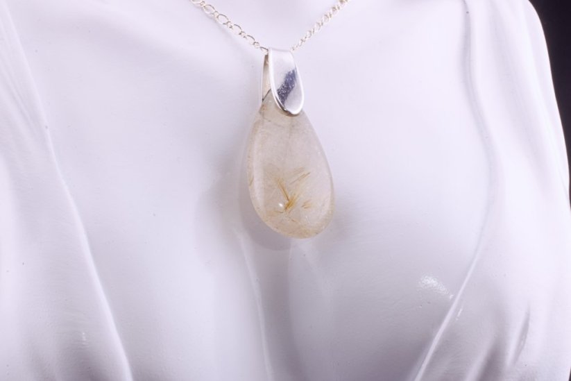 Golden Threads – Rutilated Quartz Pendant
