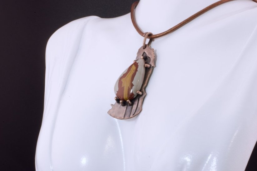 Echo of the Stone – Handmade Jasper & Copper Pendant