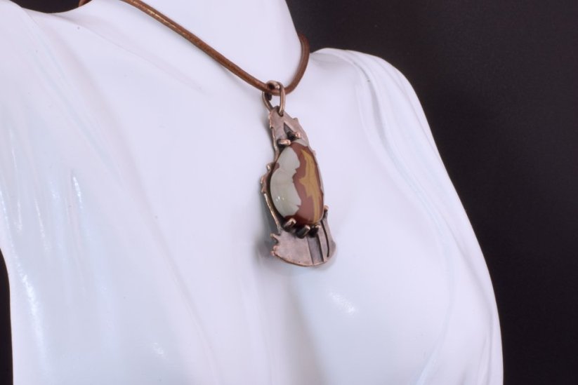 Echo of the Stone – Handmade Jasper & Copper Pendant