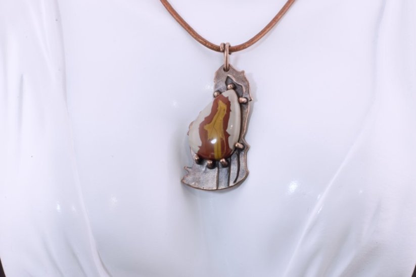 Echo of the Stone – Handmade Jasper & Copper Pendant