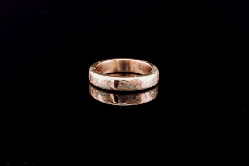 Seamless unique ring: One-of-a-Kind Artisan copper-silver ring #022