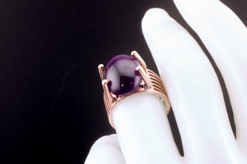 👑 Celestial Crown – Amethyst & Silver & Copper Ring ✨