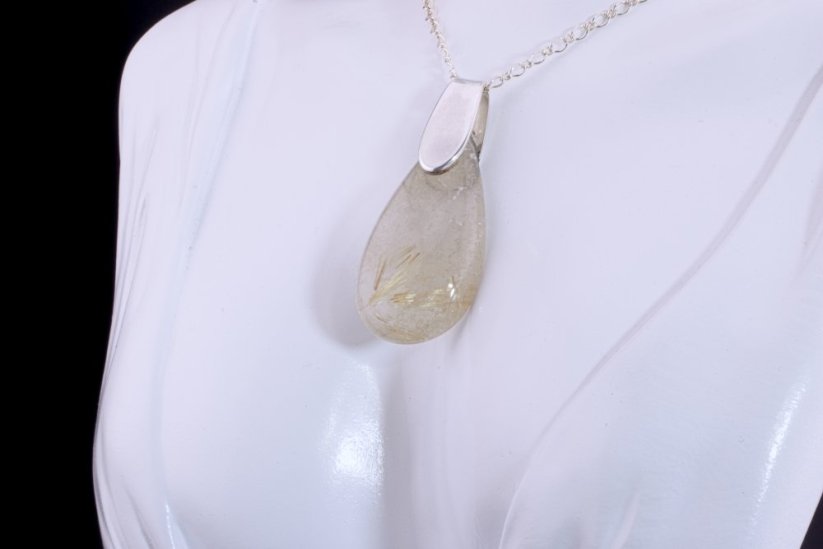 Golden Threads – Rutilated Quartz Pendant