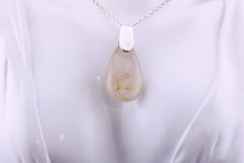 Golden Threads – Rutilated Quartz Pendant
