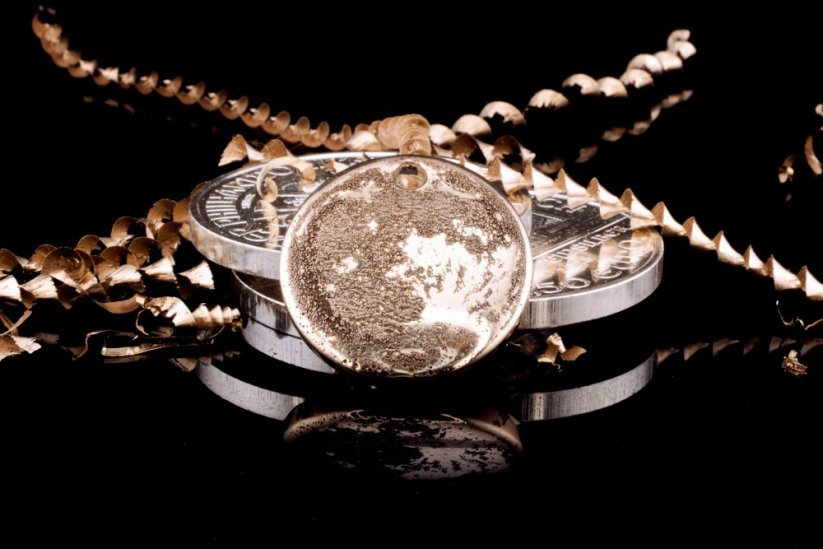 Unique Photorealistic Moon Pendant: One-of-a-kind artisan jewelry #054